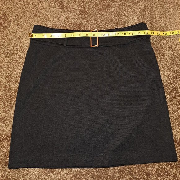 New York & Company Stretch Black Skirt w/ Belt Medium - Picture 4 of 8